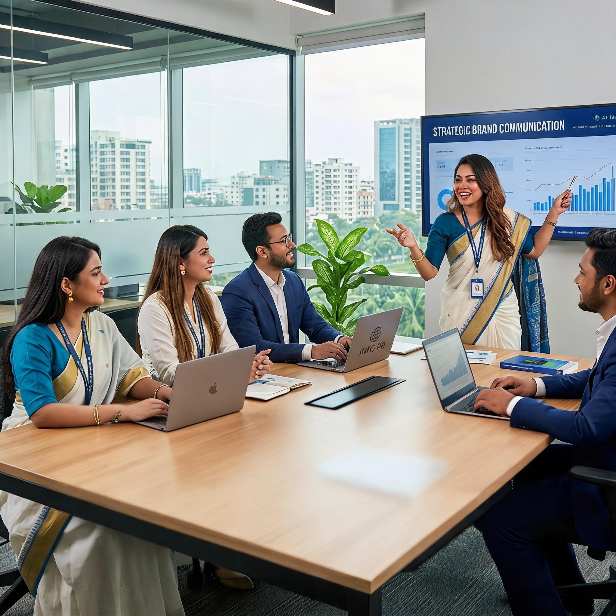 Professional PR Agency Team Working in Office
